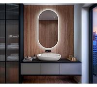 A ARTFORMA Specchio con coperchio Controluce LED da Bagno - 120x80 cm - su Misura - T106 - Specchio a Muro - Specchio con Illuminazione