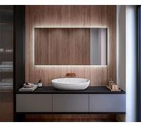 A ARTFORMA Specchio con coperchio Controluce LED da Bagno - 130x50 cm - su Misura - T100 - Specchio a Muro - Specchio con Illuminazione