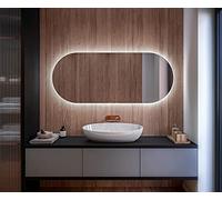 A ARTFORMA Specchio con coperchio Controluce LED da Bagno - 150x50 cm - su Misura - T107 - Specchio a Muro - Specchio con Illuminazione