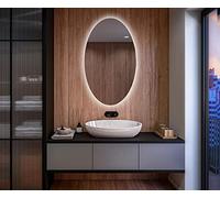 A ARTFORMA Specchio con coperchio Controluce LED da Bagno - 60x80 cm - su Misura - T108 - Specchio a Muro - Specchio con Illuminazione