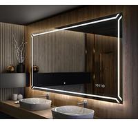 A ARTFORMA Specchio Controluce LED da Bagno - 80x50 cm - su Misura - Personalizzate - L129 - Specchio a Muro - Specchio con Illuminazione