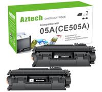 A Aztech 05A Cartuccia Toner Compatibile In sostituzione per HP CE505A CE505D LaserJet P2055DN P2035 P2055 P2035N P2030 P2055D P2055X P2050 05X CE505X Toner (Nero,confezione da 2)