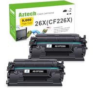 A Aztech Cartuccia Toner Compatibile per HP 26X CF226X 26A CF226A CF226XC Laserjet Pro M402dn M402n M402dw M402d MFP M426fdn M426fdw M426dw M402 M426 (Nero, Confezione da 2)