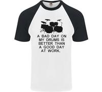 A Bad Day On My Batteria Batterista Drumming DA UOMO S/S Baseball T-Shirt