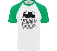 A Bad Day On My Batteria Batterista Drumming DA UOMO S/S Baseball T-Shirt