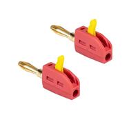 a banana con azionamento a per filo, 1 pair of reds | Pin a banana con punta divisa e apertura frontale del cavo, fissaggio meccanico del cavo, per apparecchiature e