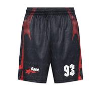 A BATHING APE - Ape Flame Monogram Jacquard Relaxed Fit Football Shorts - - Shorts - Uomo - Nero - M