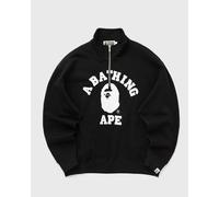 A Bathing Ape COLLEGE HALF ZIP RELAXED FIT CREWNECK SWEATSHIRT men Half-Zips black in taglia:XXL