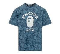 A BATHING APE - T-shirt College in cotone con stampa camo arte giapponese - - Tops - Uomo - Blu - M