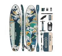 A&BBOARD 335cm x 88cm Stand Up Paddle Boards gonfiabile con accessori SUP Premium, pompa a doppia azione, zaino, design ampio e stabile, Paddleboard per giovani e adulti di tutti i livelli di abilità