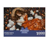 A Beautiful Girl-cats Puzzle in Legno Impermeabile DIY Puzzle Da 1000 Pezzi Per Adulti Divertenti Puzzle Per Adulti Giochi Di Puzzle Impegnativi
