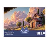 A Beautiful House by The Lake 1000 Pcs Cartone Robusto Puzzle Cloud Wave Sunset Sfida Unica Giocattoli Educativi Puzzle Per Bambini 38x26cm/1000pcs