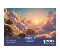 A Beautiful Sunrise over The Clouds 1000 Pcs Cartone Robusto Puzzle Cherry Blossom Cloud Manor Sfida Unica Gioco Per Famiglie Puzzle Per Bambini 70x50cm/1000pcs