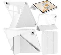 A-BEAUTY Custodia Compatibile con Honor Pad X9a/X9 Pro 11.5 Pollici 2025 con Portapenne, Cover Trasparente Antiurto, Supporto Trifold 6 in 1 a Forma di Y, Bianco