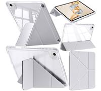 A-BEAUTY Custodia Compatibile con Honor Pad X9a/X9 Pro 11.5 Pollici 2025 con Portapenne, Cover Trasparente Antiurto, Supporto Trifold 6 in 1 a Forma di Y, Grigio