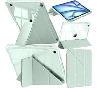 A-BEAUTY Custodia Compatibile con Lenovo Idea Tab Pro Gen 2 13 Pollici 2026 con Portapenne, Cover Trasparente Antiurto, Sottile Supporto 6 in 1 a Forma di Y, Auto Sonno/Veglia, Verde