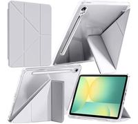 A-BEAUTY Custodia Compatibile con Samsung Galaxy Tab S10 Lite / S10 FE 2025 / S9 FE 10.9" / S9 11-Pollici 2023 Pollici, Cover Trasparente Antiurto, Supporto 6 in 1 Forma di Y, Argento