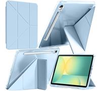 A-BEAUTY Custodia Compatibile con Samsung Galaxy Tab S10 Lite / S10 FE 2025 / S9 FE 10.9" / S9 11-Pollici 2023 Pollici, Cover Trasparente, Supporto 6 in 1 Forma di Y, Blu Cielo