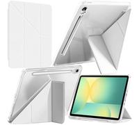 A-BEAUTY Custodia Compatibile con Samsung Galaxy Tab S10 Lite / S10 FE 2025 / S9 FE 10.9" / S9 11-Pollici 2023 Pollici, Cover Trasparente Antiurto, Supporto 6 in 1 Forma di Y, Bianco
