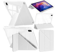 A-BEAUTY Custodia Compatibile con Xiaomi Redmi Pad 2 11 Pollici 2025 con Portapenne, Cover Trasparente Antiurto, Supporto Trifold 6 in 1 a Forma di Y, Auto Sonno/Veglia, Bianco