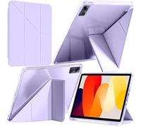 A-BEAUTY Custodia Compatibile con Xiaomi Redmi Pad SE 11 Pollici 2023 con Portapenne, Cover Trasparente Antiurto, Supporto Trifold 6 in 1 a Forma di Y, Auto Sonno/Veglia, Lilla