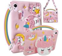 A-BEAUTY Custodia per bambini compatibile con Huawei MatePad 11.5 S 2024, antiurto in silicone con simpatico unicorno in stile cartone animato, con supporto per manico, tracolla