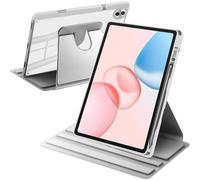 A-BEAUTY Custodia Rotante Compatibile con Honor Pad 10 12.1 Pollici 2025, Rotazione a 360 Gradi Supporto Trasparente Cover, Auto Svegliati/Sonno, Argento