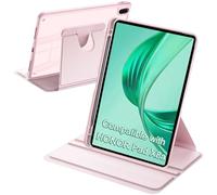A-BEAUTY Custodia Rotante Compatibile con Honor Pad X8a/X8b 11 Pollici 2024/2026 con Portapenne, Rotazione a 360 Gradi Supporto Cover Chiaro Retro, Rosa