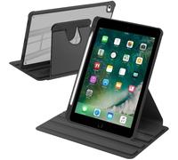 A-BEAUTY Custodia Rotante Compatibile con iPad (9,7 Pollici, 2018/2017 Modello, 6/5 Generazione) / iPad Air 2/Air 1, Antiurto Trasparente Cover, Auto Svegliati/Sonno, Nero