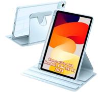A-BEAUTY Custodia Rotante Compatibile con Xiaomi Redmi Pad SE 11 Pollici 2023, con Portapenne, Antiurto Trasparente Cover, Auto Svegliati/Sonno, Blu Cielo