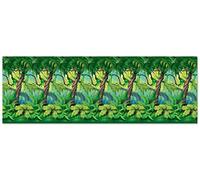 A Beistle Creation 52104 - Sfondo con alberi della giungla, 10 x 70 cm, verde, taglia unica