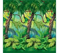A Beistle Creation 52104 - Sfondo con alberi della giungla, 10 x 70 cm, verde, taglia unica