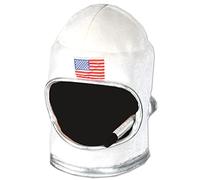 A Beistle Creation 60041 - Casco da Astronauta in Peluche, in Tessuto, Bianco/Rosso/Blu