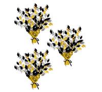 A Beistle Creation- Beistle, 3 Pezzi Centrotavola per laureati con Scritta Congrats Graduate Tavolo per Decorazioni per Feste di Laurea, Oro/Nero/Argento, 38 cm, S50807BKGDSAZ3