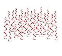 A Beistle Creation Beistle 53505-R-Set di 24 vortici Metallici, Plastica, Rosso