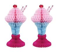 A Beistle Creation Beistle-Carta velina a Nido d'Ape, 2 Pezzi Decorazioni Centrotavola per Negozio di Malto 50 A Tema Party Forniture, Rosa Scuro/Rosa/Azzurro/Rosso/Bianco