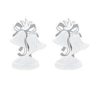 A Beistle Creation Beistle-Set di 2 centrotavola a Forma di Campana a Nido d'Ape Nozze, Decorazioni per Addio al Nubilato, Forniture per Feste di Anniversario, Carta, Bianco/Argento