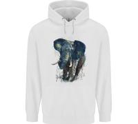 A Big Elefante Acquarello Bambini Felpa con Cappuccio
