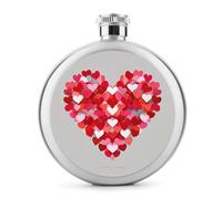 A Big Heart Small Hearts, fiaschetta per liquori, in acciaio inox, a tenuta stagna, portatile, per whisky, per esterni, campeggio, viaggi, regali