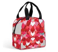 A Big Heart Small Hearts Lunch Bag per donne e uomini, borsa termica portatile con manico, a prova di perdite, riutilizzabile, per lavoro, picnic, viaggi