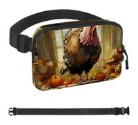 A Big Turkey Standing on the Window-564 - Marsupio unisex alla moda, borsa a tracolla sportiva sottile, alla moda, per jogging, escursionismo, donna, uomo, multicolore, 4 x 23 x 15 cm, Multicolore,