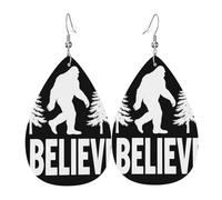 Â€Œbigfoot Silhouette With Pine Trees Cryptid Belief Design Orecchini Moda Orecchini In Pelle Penzolare Orecchino In Pelle Per Cosplay Decorazioni