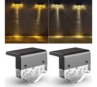 A.bigwhale Luci solari per giardino all'aperto, lampada solare a LED impermeabile luci solari da parete recinzione con 2 modalità, luci solari per gradini del ponte, 2pcs