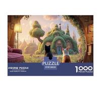 A Black Cat Sits on The Red Sofa 1000 Piece Taglio Preciso Puzzle Pastel Cats & Hobbit Style House Vivace Jigsaw Regalo Per Bambini 38x26cm/1000pcs