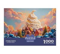 A Blueberry-inspired Fantasy Cityscape 1000 Pezzi Carta Ecologica Puzzle Ice Cream Town Antistress Gioco Per Famiglie Puzzle Decorazioni Per La Casa 70x50cm/1000pcs