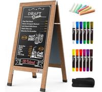 A-Board - Lavagna da marciapiede, Lavagnetta Magnetica, TOWON grande, 100 x 50 cm, con cavalletto per display a forma di A, su entrambi i lati, per esterni, marciapiede, bar, lavoro, matrimonio, nero