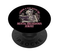 A Book A Day Keeps The Mental Breakdown Away Divertente PopSockets PopGrip Adesivo