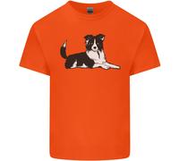 A Border Collie Cane Sdraiato Giù T-Shirt Ragazzi Ragazze