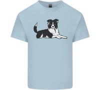 A Border Collie Cane Sdraiato Giù T-Shirt Ragazzi Ragazze