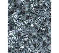 A borsa 500 grammi 6mm cubetti argento placcate acrilico alfabeti/lettere